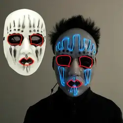 EL провода гримаса светодиодный светящиеся маска мигает Косплэй костюм анонимный маска для танцев карнавал вечерние Хэллоуин украшения 1