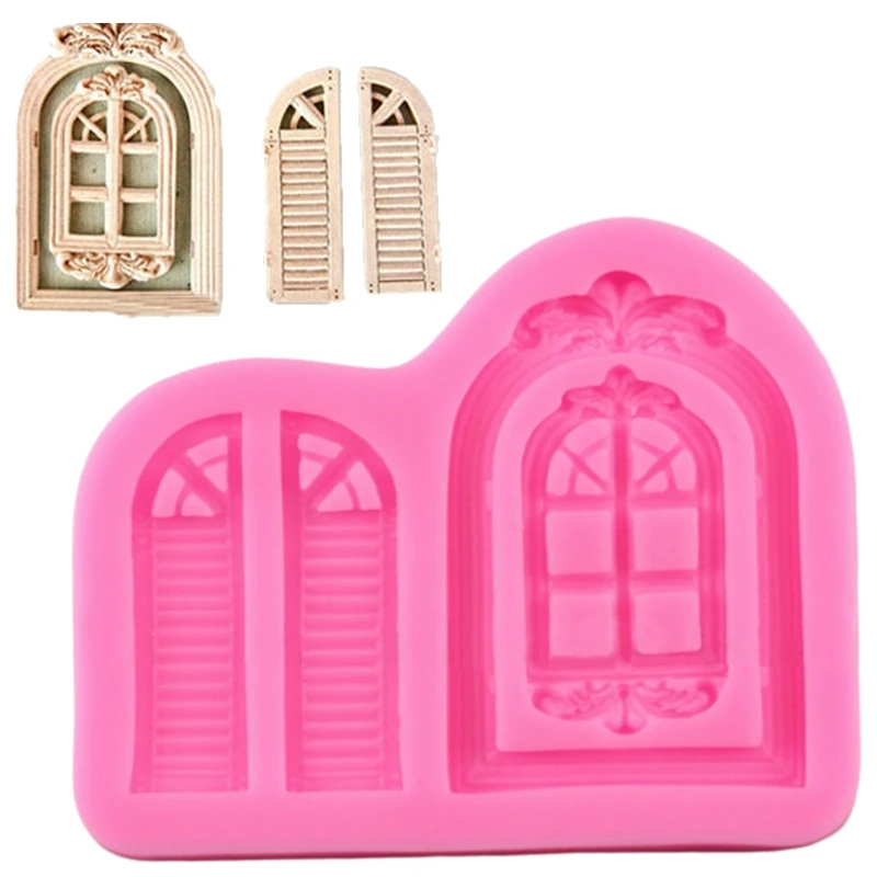 

10*7.7*0.8cm Silicone Vintage Window Cake Mold Fondant Cake Decorating Tools Gumpaste Cupcake Chocolate Mold Kitchen Baking