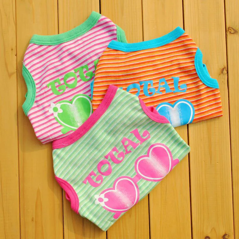 2016 Pet Dog Clothes Small Dog Coat stripe print clothes for dogs vest