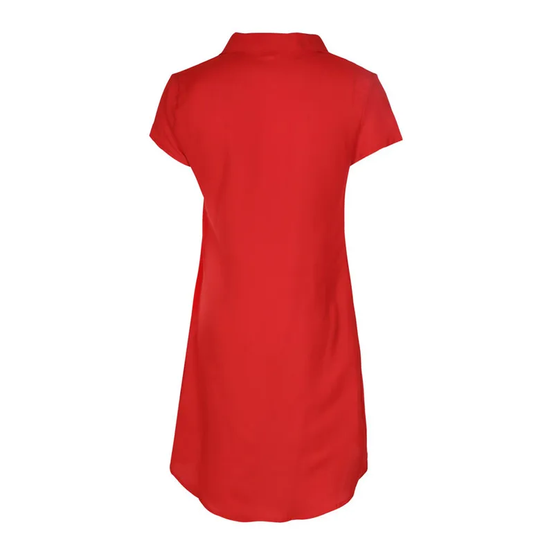 2018-New-Fashion-Women-Summer-Dresses-Casual-Short-Sleeve-With-Pocket-Straight-Blue-Red-Dress-Female (2)