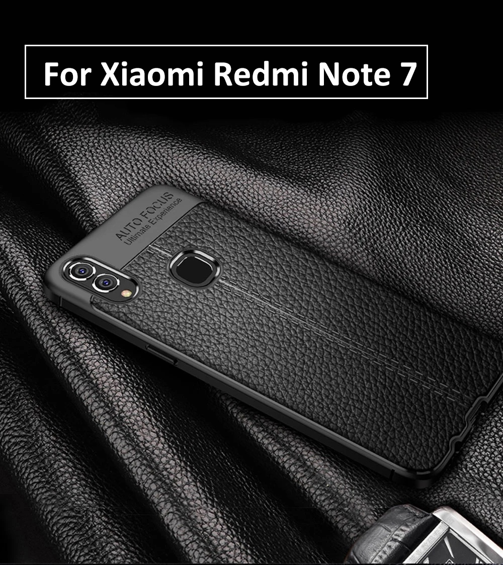 Чехол для телефона для Xiaomi Redmi Note 8 Pro Чехол с кожаной текстурой ТПУ Мягкий защитный бампер резиновый чехол для Xiaomi Redmi Note 8 7