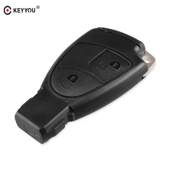 

KEYYOU 2 Buttons Car Remote Key Shell Fob Case For Mercedes for Benz C E ML Class Sprinter Replacement Shell+ Battery Holder