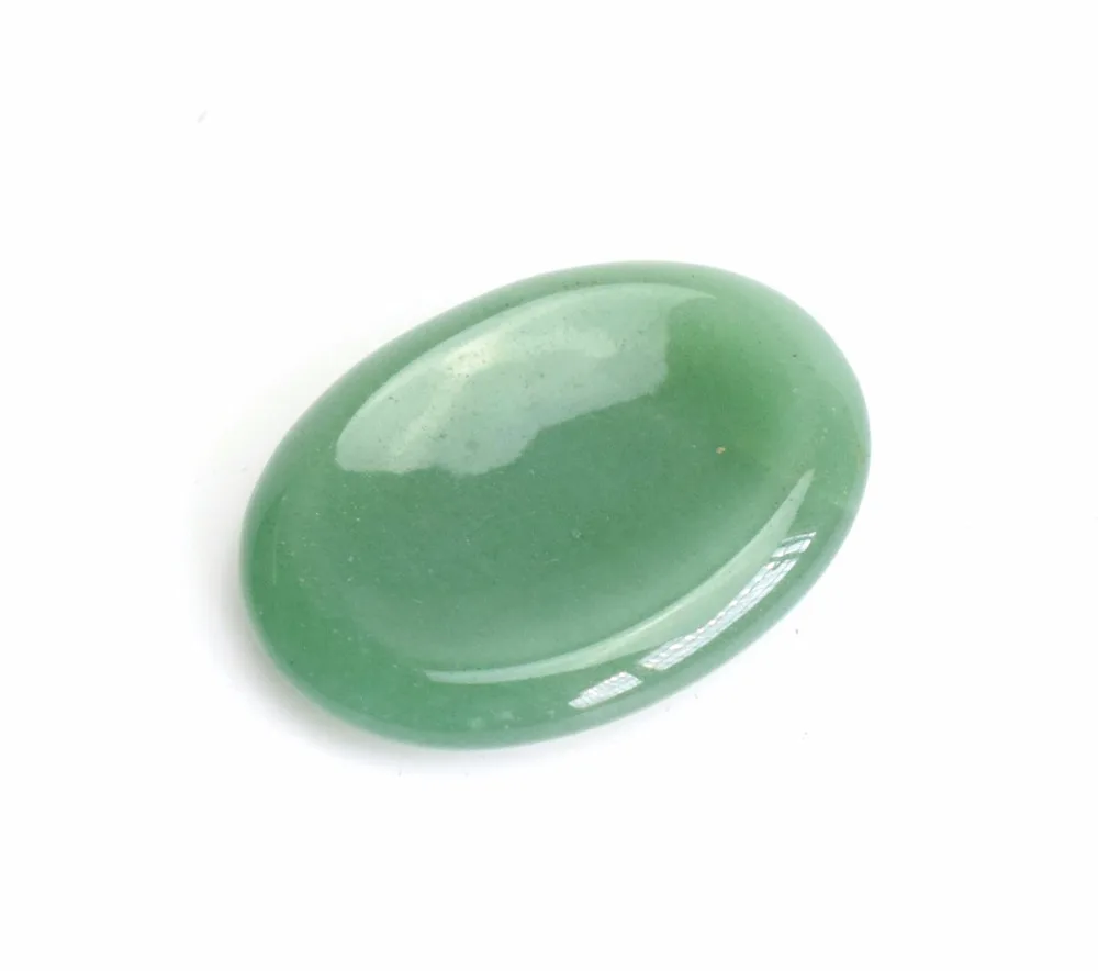 

Natural Chakra Green Aventurine Carved Thumb Irish Oval Worry Stone Crystal Healing Palm Stone with a Free Pouch