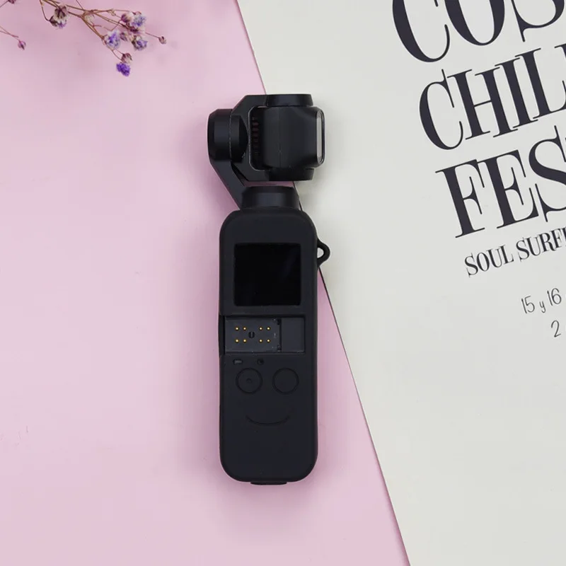 1 шт. Мягкий силиконовый чехол для DJI OSMO Карманный ручной карданный чехол для камеры защитный чехол противоскользящие аксессуары для Gimbal - Цвет: Черный