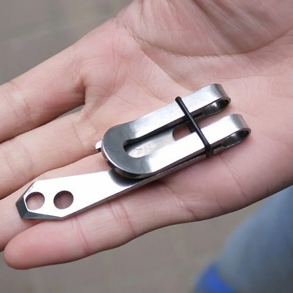 1PC Stainless Steel Outdoor EDC Multi Tool Belt Clip + Key Chain