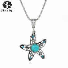 Jiayiqi Special Owl Green Stone Necklaces Silver Pendant Accessories for Women Clothing Women s Vintage Style
