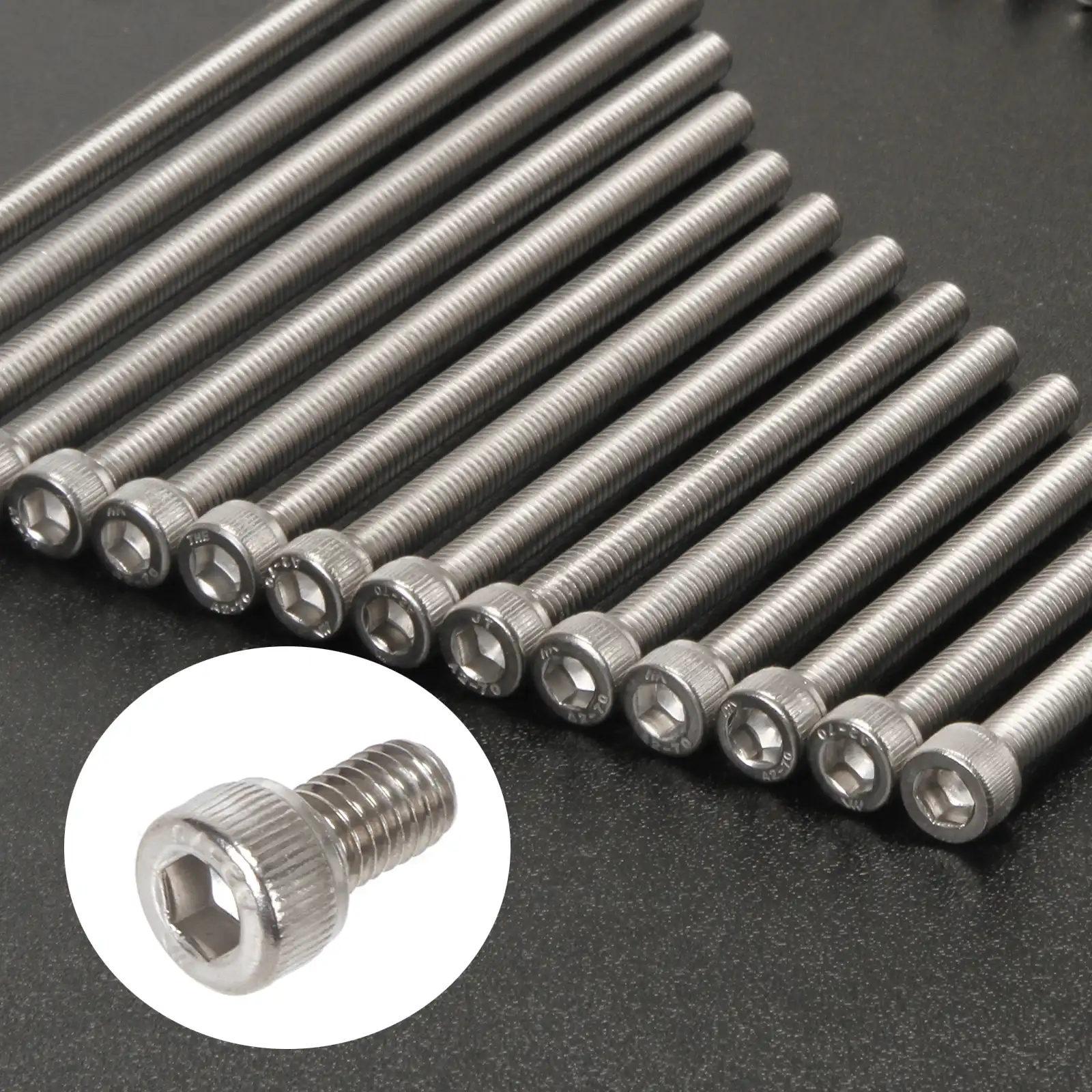 Innensechskant-Zylinderkopfschrauben 15 x M8 Muttern und Schrauben aus 304 Edelstahl Innensechskant-Schraubenkopf und rutschfeste Mutternkombination M8 x 30 mm, 15 St/ück
