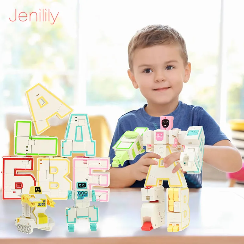 

6pcs/set Magic Russian Transformation Letter Robot Assembly Deformation Robot Puzzles Educational Toys for Kids Boys Gift