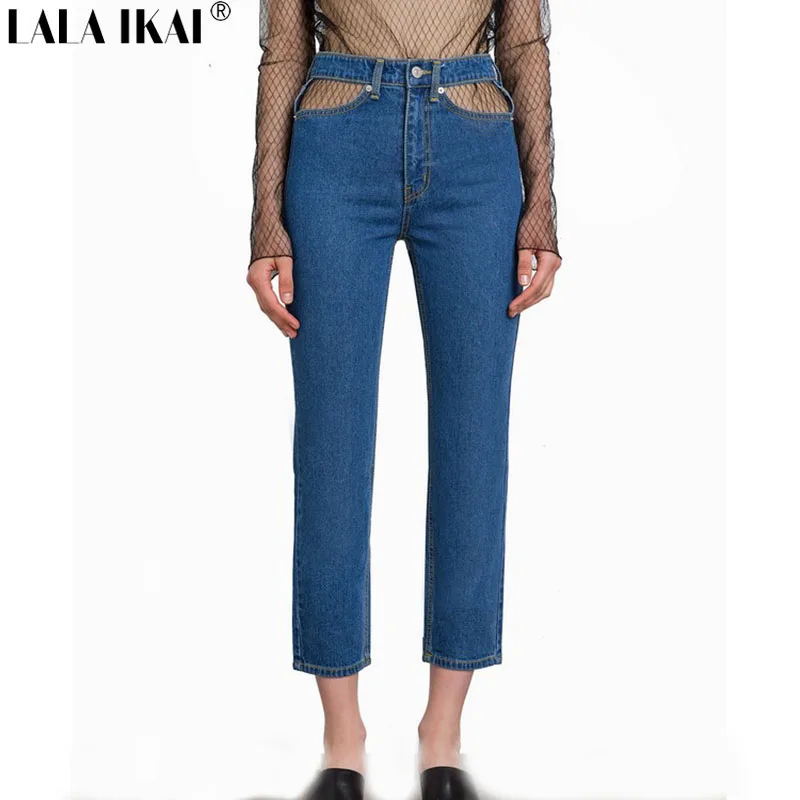 LALA IKAI Fashion Cut Out Taschen Hohe Taille Jeans Frauen Knöchellangen  Hosen High Street Denim Boyfriend Jeans Weibliche KWA0324 5|waist jeans  women|high waist jeanshigh waist jeans fashion - AliExpress