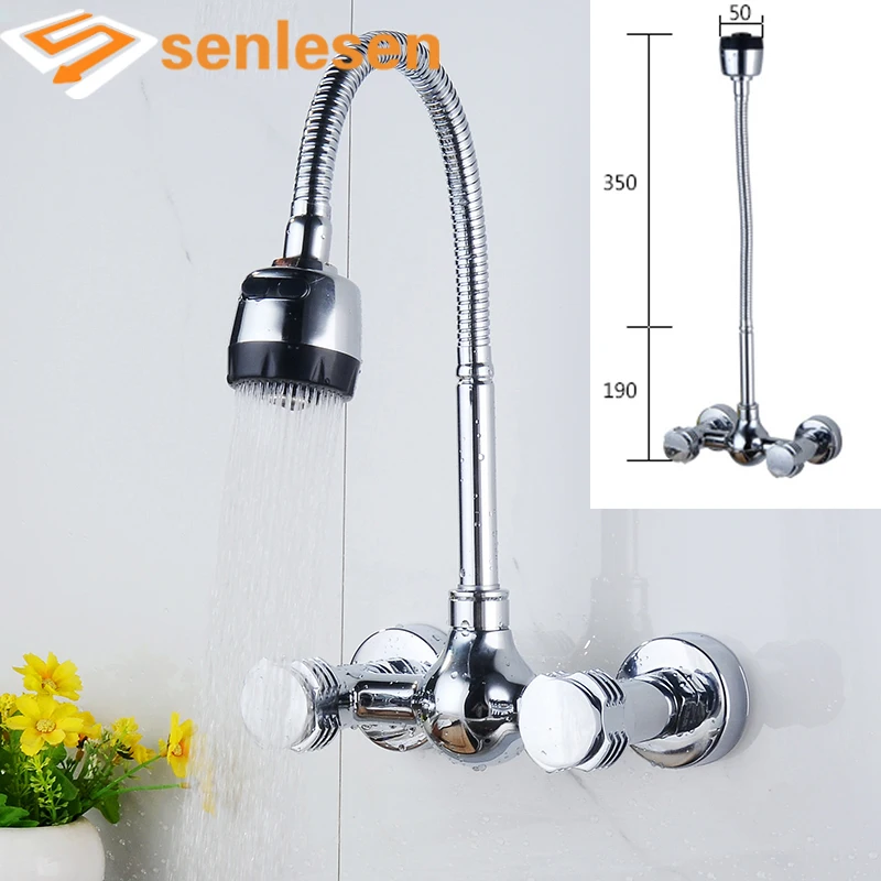 

Free Shipping Promotion Kitchen Faucet 360 Degree Swivel Spout Mixer Tap Wall Mounted
