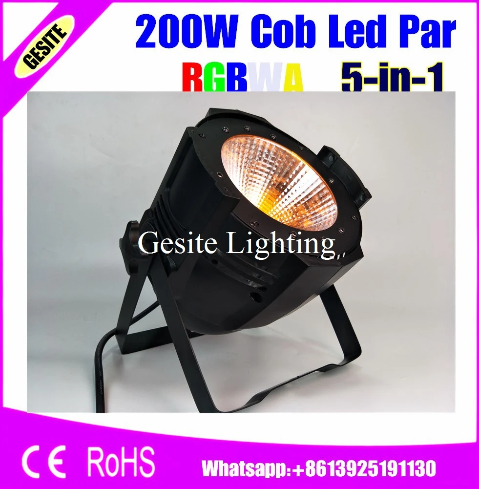 8 шт./лот горячая Распродажа DJ Party Light 200 Вт COB Led 5в1 Высокий люмен выход Par 64 LED RGBWA