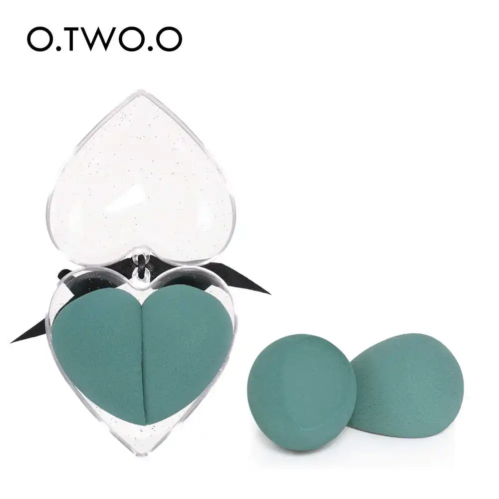 2 O.TWO.O 2 шт./компл. губка для макияжа коробка в форме сердца не латексный Материал Косметический спонж для пудры на ручке использовать инструменты для макияжа красоты - Цвет: 2