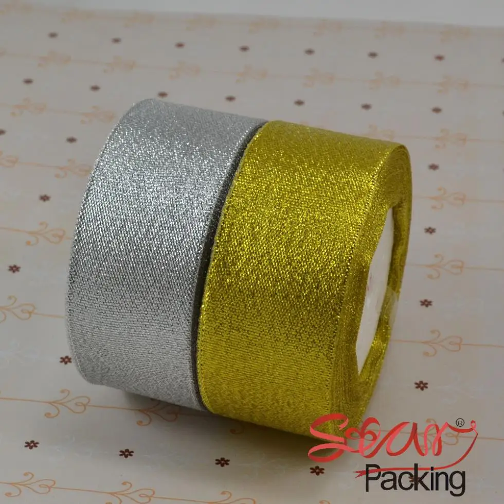 Free shipping 1 1/2"(40mm) x 25 yard metallic glitter ribbon diy ribbon
