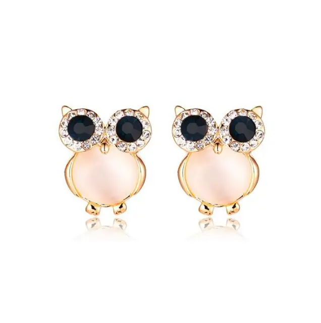 Us 1 0 2017 New Design Cute Owl Earrings Gold Color Opal Black Eyes Stud For Women Fashion Brand Earring Wedding Jewelry In Us 1 0 2017 New Design Cute Owl Earrings Gold Color Opal Black Eyes Stud For Women Fashion Brand Earring Wedding Jewelry In