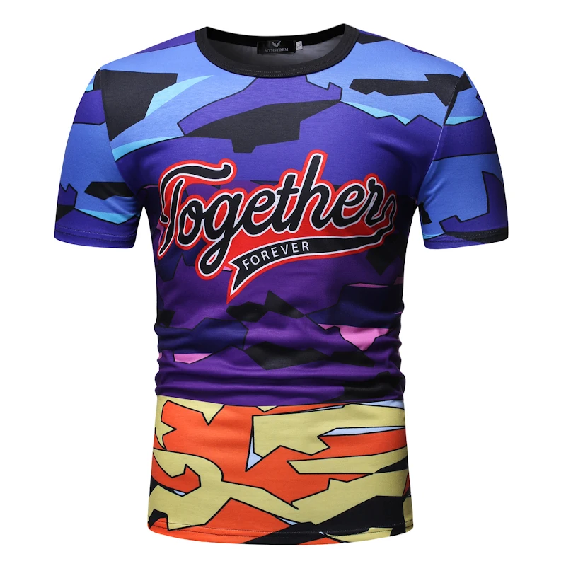 

Men Women t shirt 3d t-shirt Blue military camouflage TShirts Casual Letter Print Short Sleeve Tshirt Plus size Streetwear Tops
