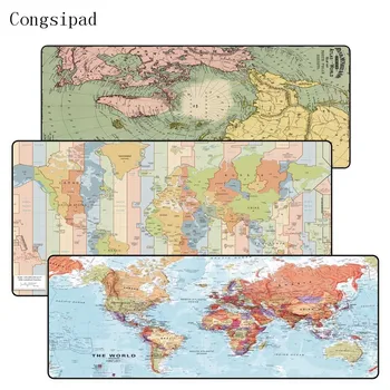 

Congsipad Washable XXL Big World Map Mouse Pad Large Pad Laptop Mouse Notbook Computer Rubber Mat Gaming Mousepad For CSGO LOL