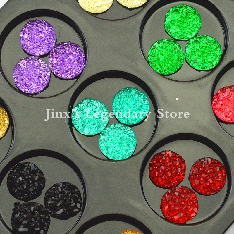 12 colors round frosted 3D Acrylic nails art decorations Flat Back Rhinestones DIY nail