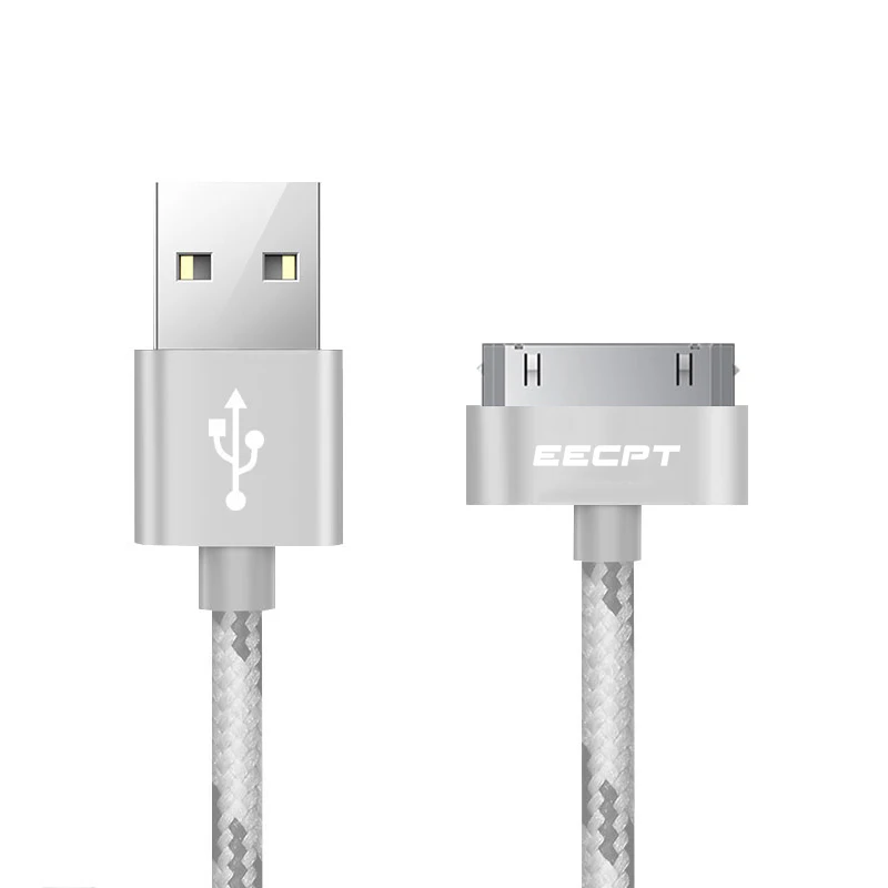 EECPT USB кабель для iPhone 4S 4 s 3GS зарядный кабель для синхронизации данных для iPad 1 2 3 iPod Nano iTouch 30 Pin зарядное устройство Шнур для передачи данных - Цвет: Silver