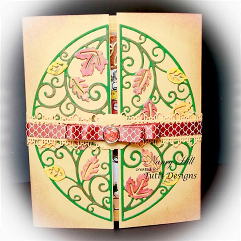 

Naifumofo Fall Leaves Branch Metal Cutting Dies For Scrapbooking Card Making Album Embossing Crafts Diecut paper craft dies