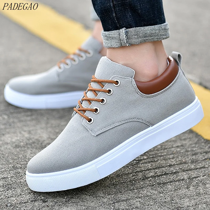 

Men Canvas Shoes Sneakers Lace Up Spring Summer Flat Comfortable Sneakers Students Skateboard Casual Shoes 39-47