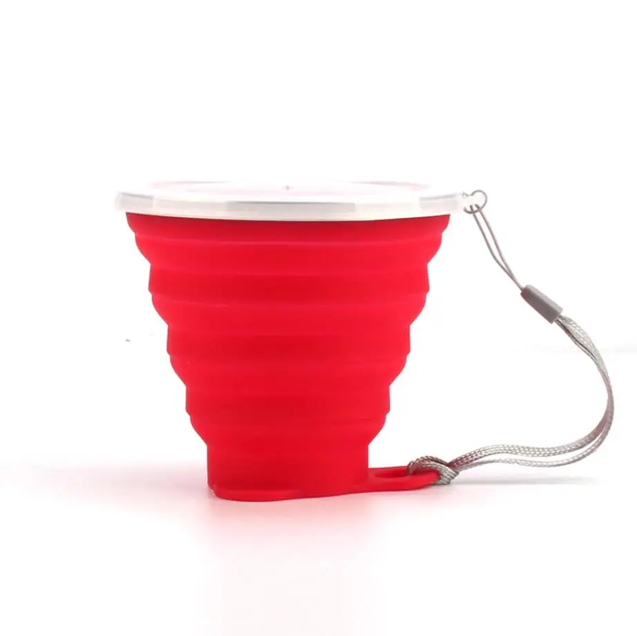 200 мл, силиконовый чайник, спортивный чайник, для путешествий, складной, креативный, силиконовый, телескопический, для спорта на открытом воздухе, портативная бутылка GJ04 - Цвет: Red