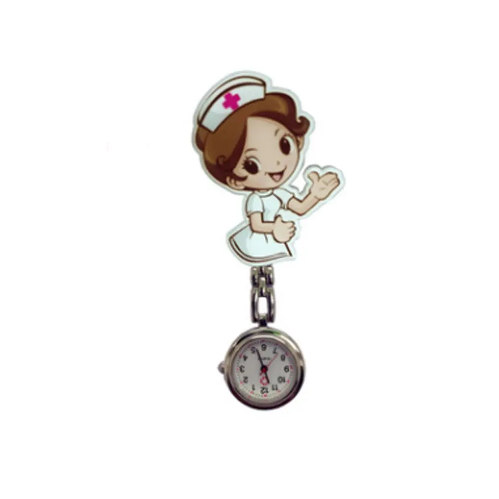 Симпатичные Харадзюку карманные часы для медсестер из нержавеющей стали модные 3D мультфильм Доктор Медсестры карманные Fob часы вешалка-зажим часы A40