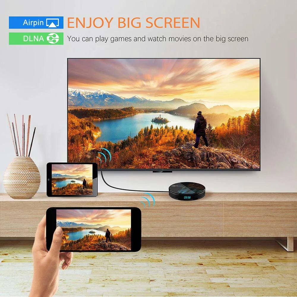  Smart Android 9.0 TV BOX 4GB RAM 64GB HK1 MAX Rockchip USB3.0 1080P H.265 4K 60fps Dual Wifi Google - 32994990088