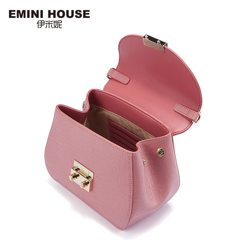 Kopen EMINI HUIS Olie Wax Split Lederen Schoudertas Hangslot Crossbody Tassen Voor Vrouwen Luxe Handtassen Vrouwen Tassen Designer