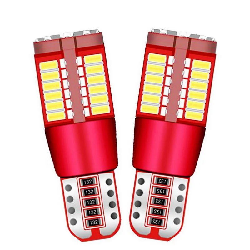 

2PCS T10 W5W 501 57SMD LED Car Parking Light 57 SMD 3014 LED Auto Reading Dome Lamp License Plate Lights Wedge Tail Side Bulb
