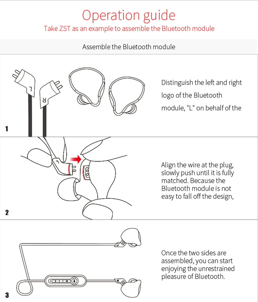 KZ 85 см Bluetooth кабель ZST/ZS3/ZS5/ED12 Bluetooth 4,1 Беспроводной Улучшенный модуль для ZST/ZS3/ZS5/ED12