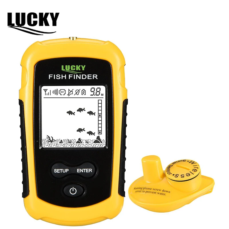 

LUCKY Sonar Ice fishing Wireless Fish Finder Alarm Portable Sensor Fishing Echo Sounder Depth Fishfinder FFW1108-1