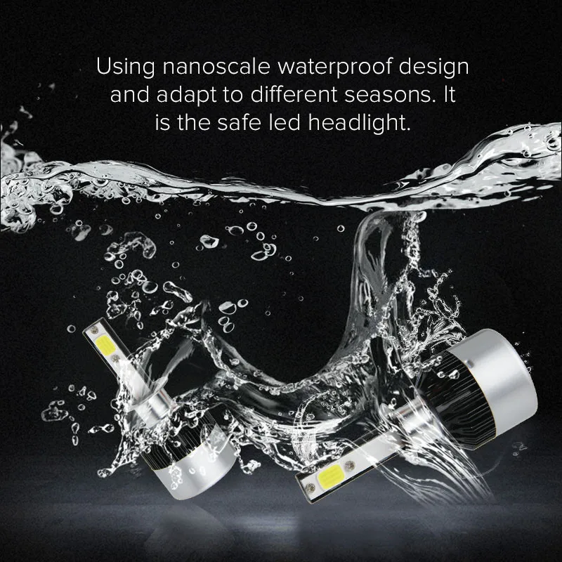 H1 72W 8000LM LED Headlight Conversion Kit Car Beam Bulb Driving Lamp 6500K (7)