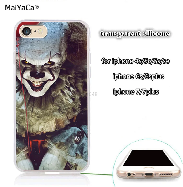 Pennywise мягкий прозрачный силиконовый штамп чехол для телефона iphone 5s se 6 6s 6plus 7 7 plus 8 8 plus X XR XS MAX - Цвет: B5063