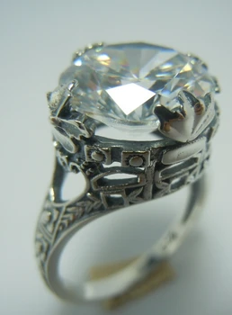 

Fashion tide restoring ancient ways heart-shaped pattern of ancient silver simple personality fashion girl ring