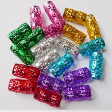 Dreadlock Кольца 100 шт./лот золотого, серебряного цвета Розовый и красный цвет синий Цветные волосы Бусины и бисер для дредов 8 мм отверстия регулируется Кольца 15 мм длина