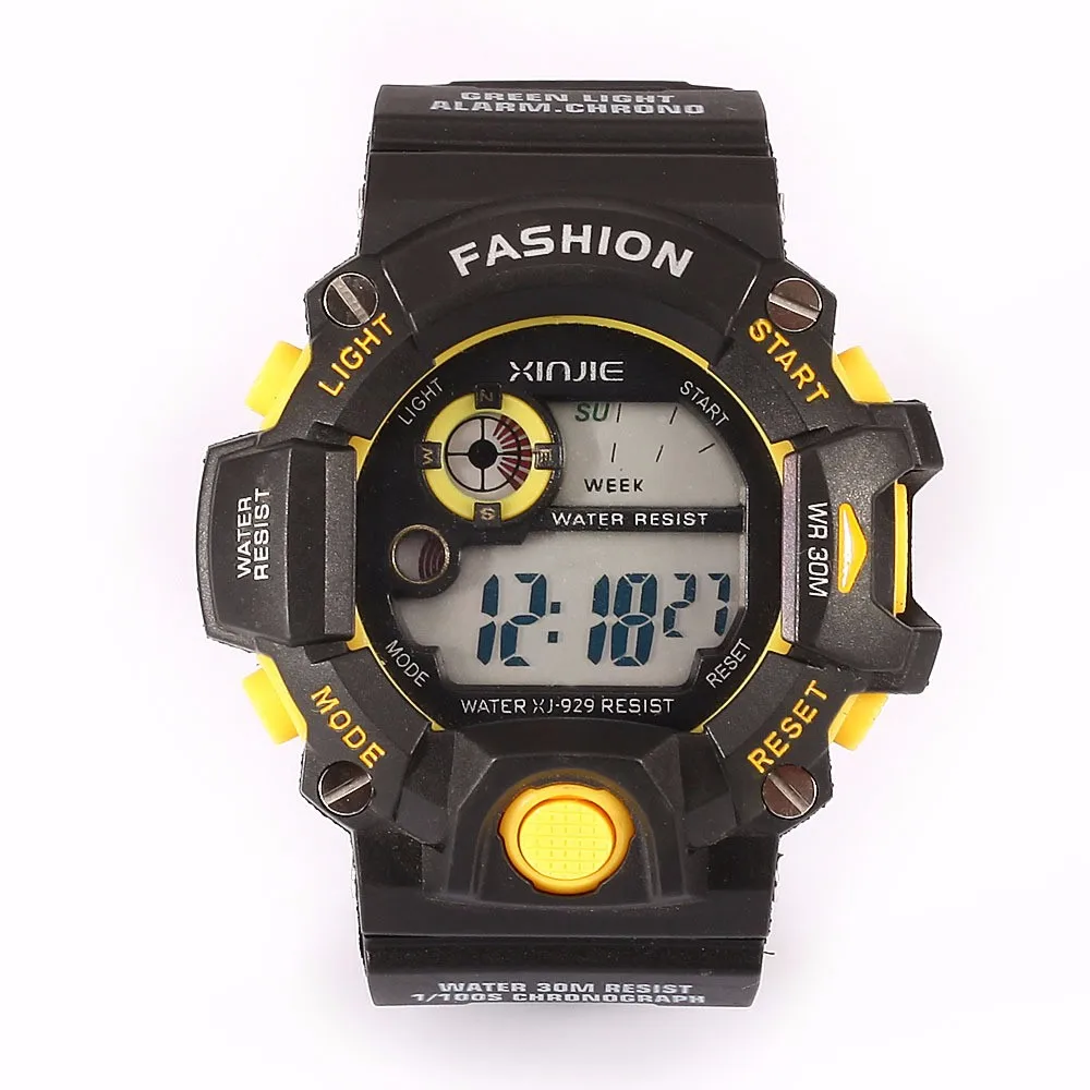 Сказочные Мужские кварцевые цифровые спортивные часы водонепроницаемые наручные часы светодиодный военный силикон Apr25