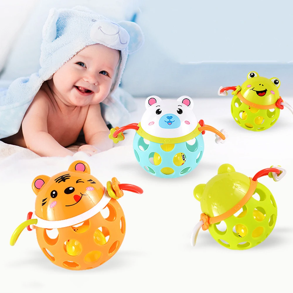 

Cute Bear Tiger Frog Musical Instrument Rhythm Shaking Soft Handbell Rattles for Infant Baby Girl Boy Children Educational Toys
