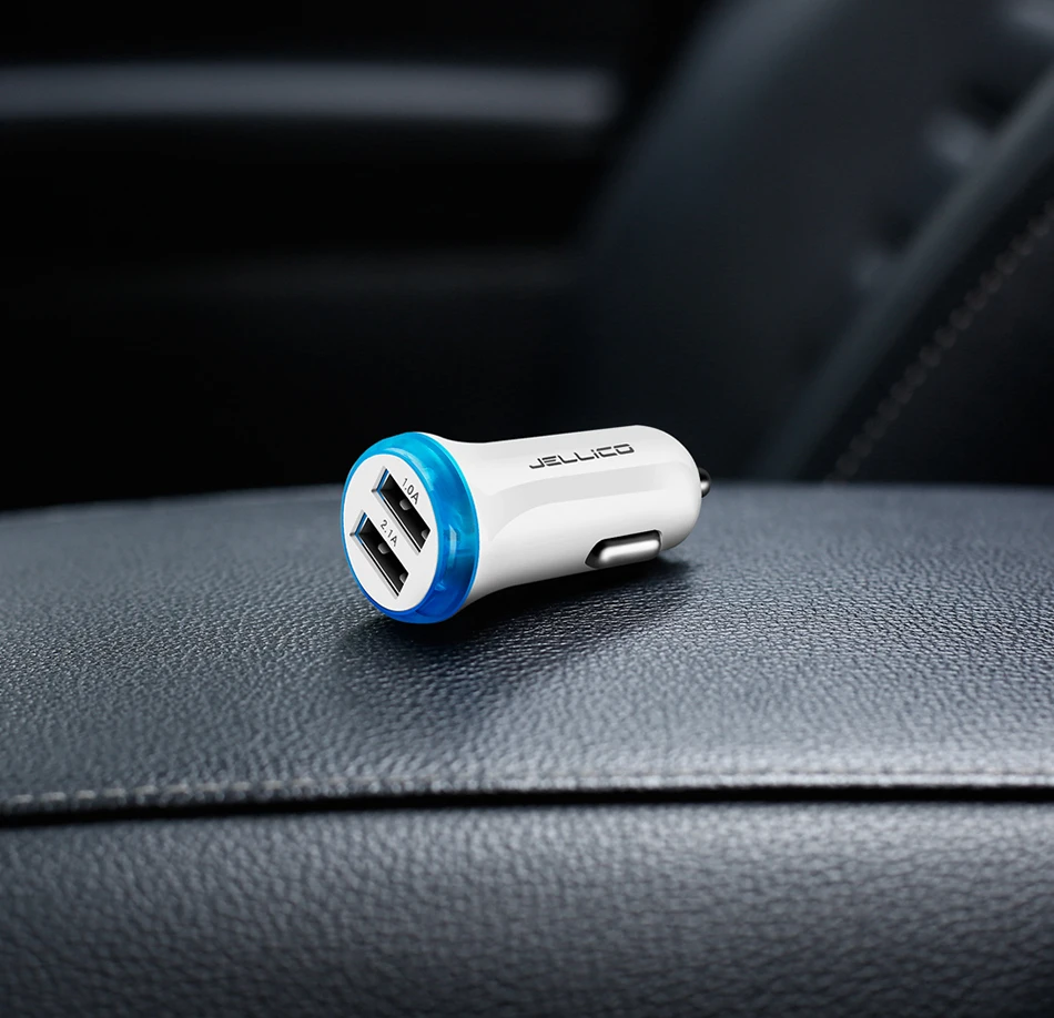 Автомобильное зарядное устройство Jellico с двумя usb-портами для телефона, 5 В, 3,1 А, зарядное устройство для мобильного телефона, для iPhone, быстрое зарядное устройство USB, адаптер для автомобиля, для планшетов
