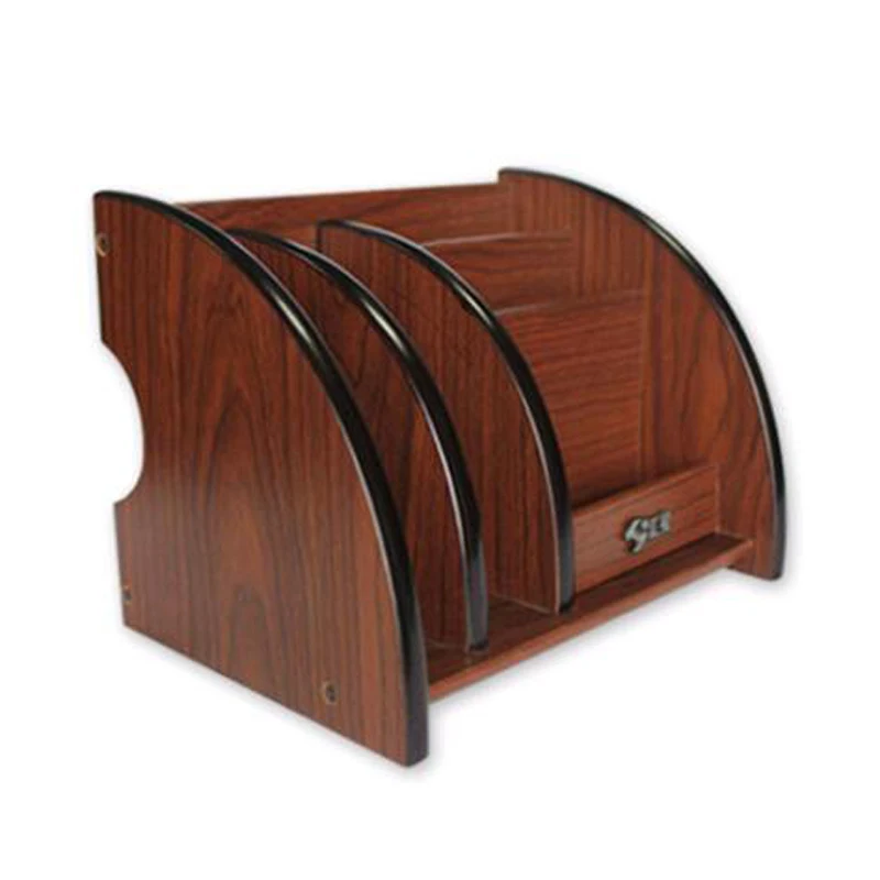 Fine Wool 6 Blocks Cherry Wood Parallel-Chord Holder Desktop Storage Box Finishing Storage Box