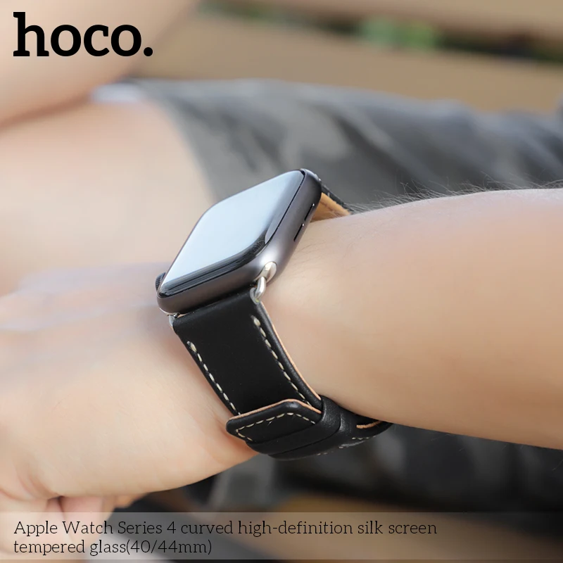 HOCO 3D изогнутое Закаленное стекло протектор экрана для Apple Watch серии 4 iWatch 40 мм 44 мм полное покрытие Защитная пленка для экрана группа