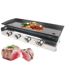 GZZT Gas Grills 4 Burners BBQ Plancha Barbecue Tools For Outdoor Stainless Steel Steak Chicken Frying Cooker Machine