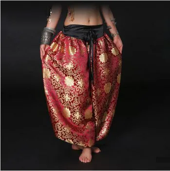 

New arrival belly dance costumes senior satin belly dance pants for women belly dance Lantern pants ATS01036