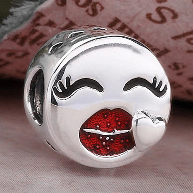 New Glittering Red Lips Kiss to someone you love Beads Fit Women