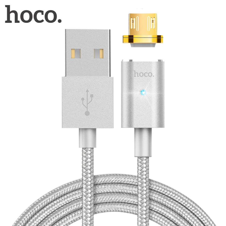 

HOCO 2.4A Micro USB Cable Magnetic LED Fast Charger 1.2M USB Charge Cable Quick Charging for Xiaomi Samsung Android Mobile Phone