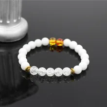 Faitheasy натуральный попкорн черный и белый камень эластичность Йога энергетические бусины браслеты с орнаментами