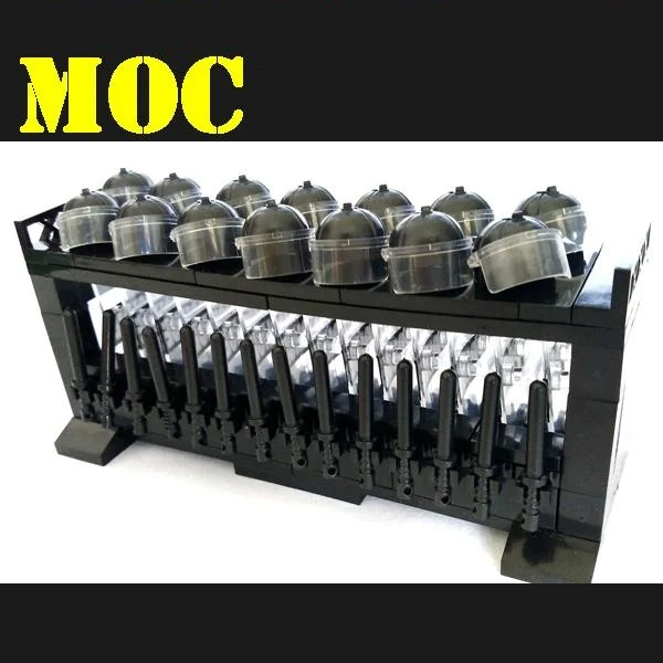 

Equipment Storage Rack city weapons swat police military mini figures model Building kits Bricks Block original Toy