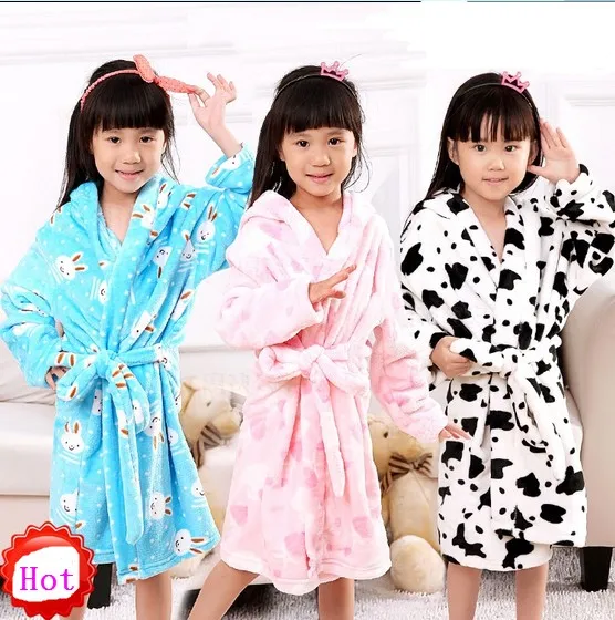 

20 Options 2018 Fall Winter Girls Fashion Flannel Bathrobe Children Coral Cashmere Night-gown Boys Girls Nightdress Robes G287