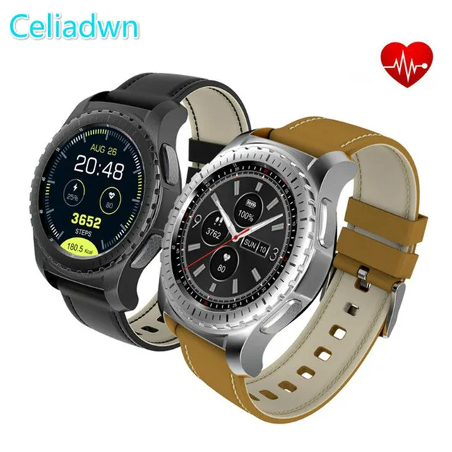 KW28 S3 Полный Круглый IPS SmartWatch Монитор скорости тепла MTK2502 Bluetooth Смарт часы
