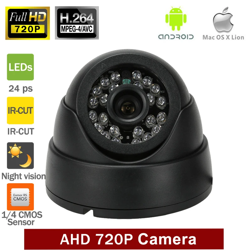 3.6mm HD 1080P 2MP AHD CCTV Camera Dome Security IR Color 24 Leds night vision