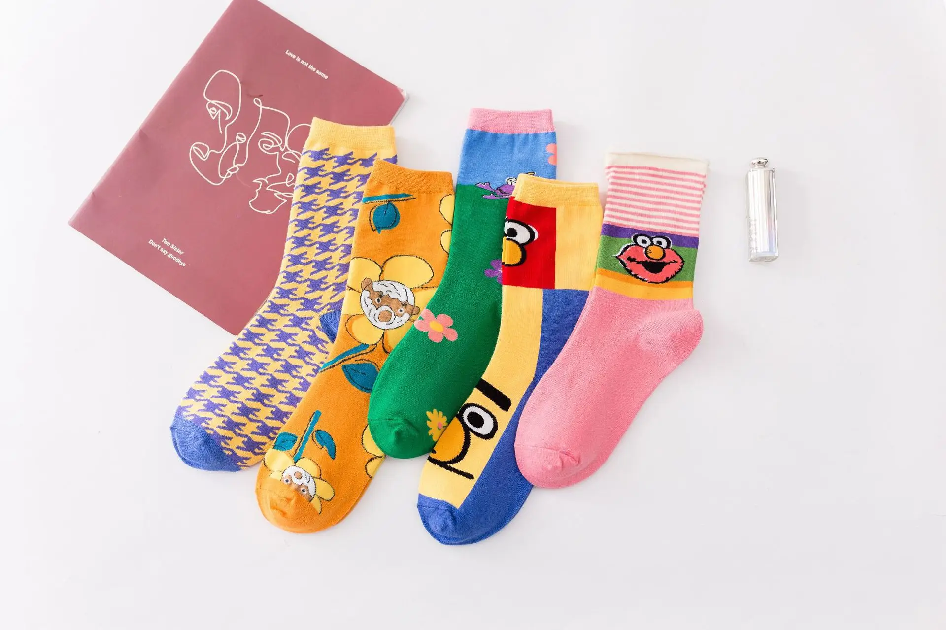 Носки для косплея с героями мультфильма «Улица Сезам» в Корейском стиле; носки для косплея Элмо, печенья, монстра; модная новинка; Забавные милые женские носки; удобные хлопковые носки - Цвет: Random